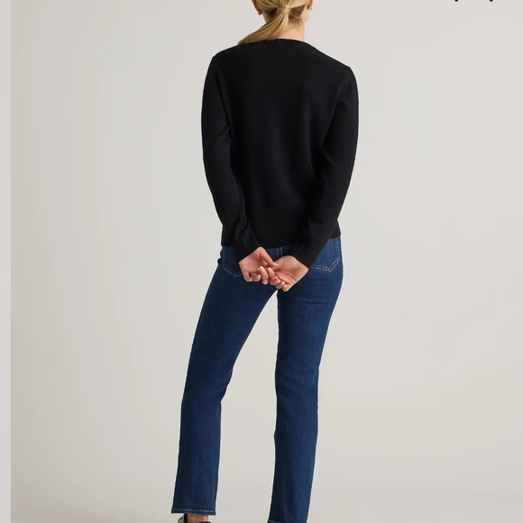 Quince Mongolian Cashmere Black Crew Neck Sweater - Picture 13 of 15